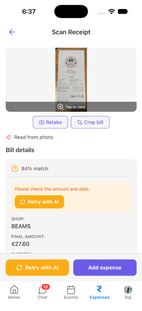 📱 Bill Scan Local AI